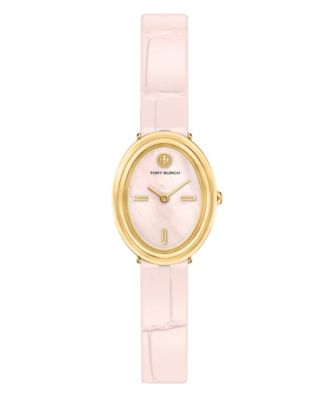 Women's Oval Pink Leather Watch 22mm