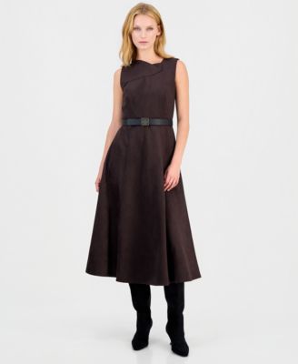 Women's A-Line V-Neck Midi Dress