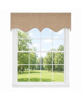 Texture Check Regal Window Valance 100% Cotton Lined Rod Pocket