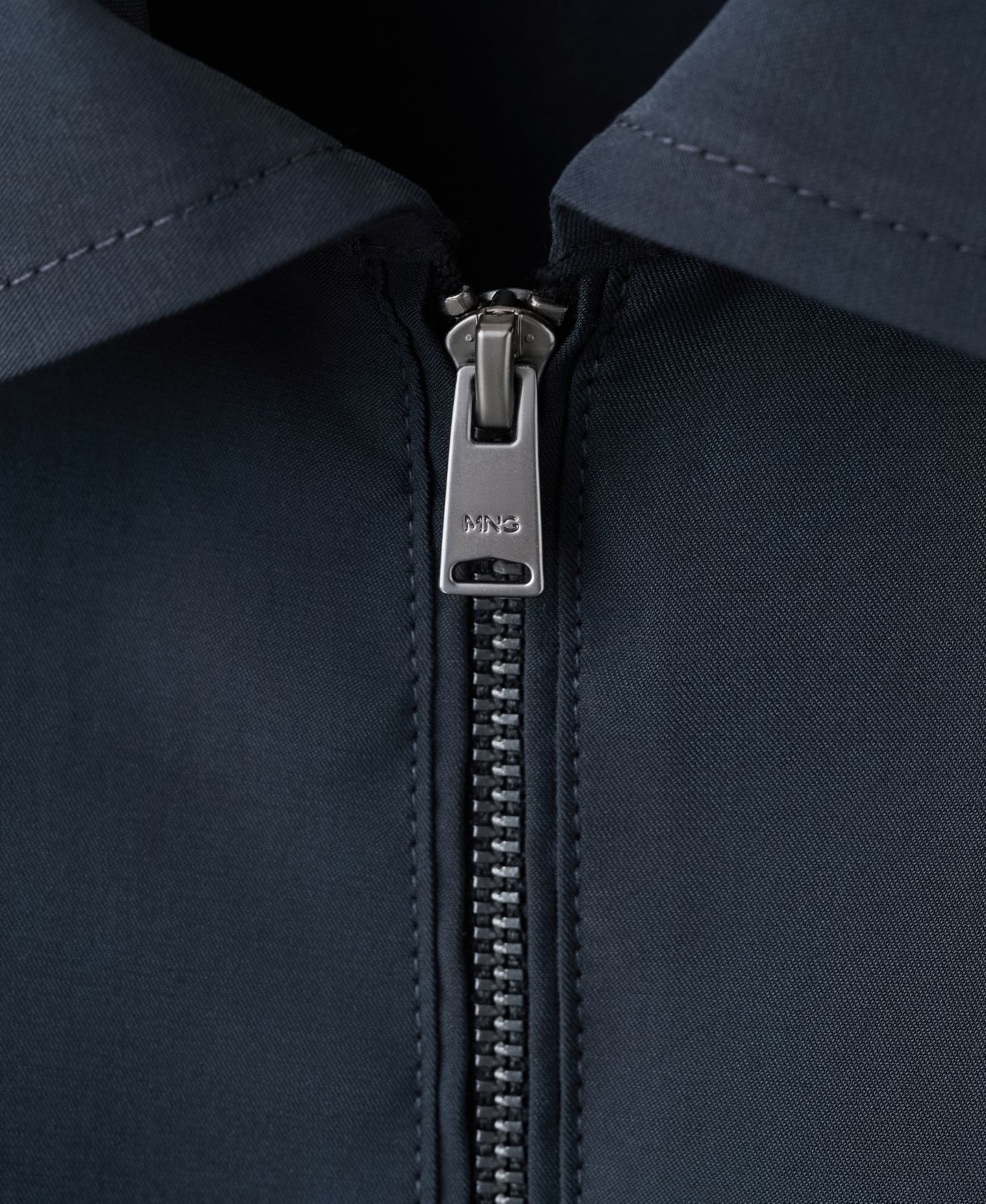 Мужская куртка Mango Zip-Up Modal, цвет: Тёмно-синий — фото 6