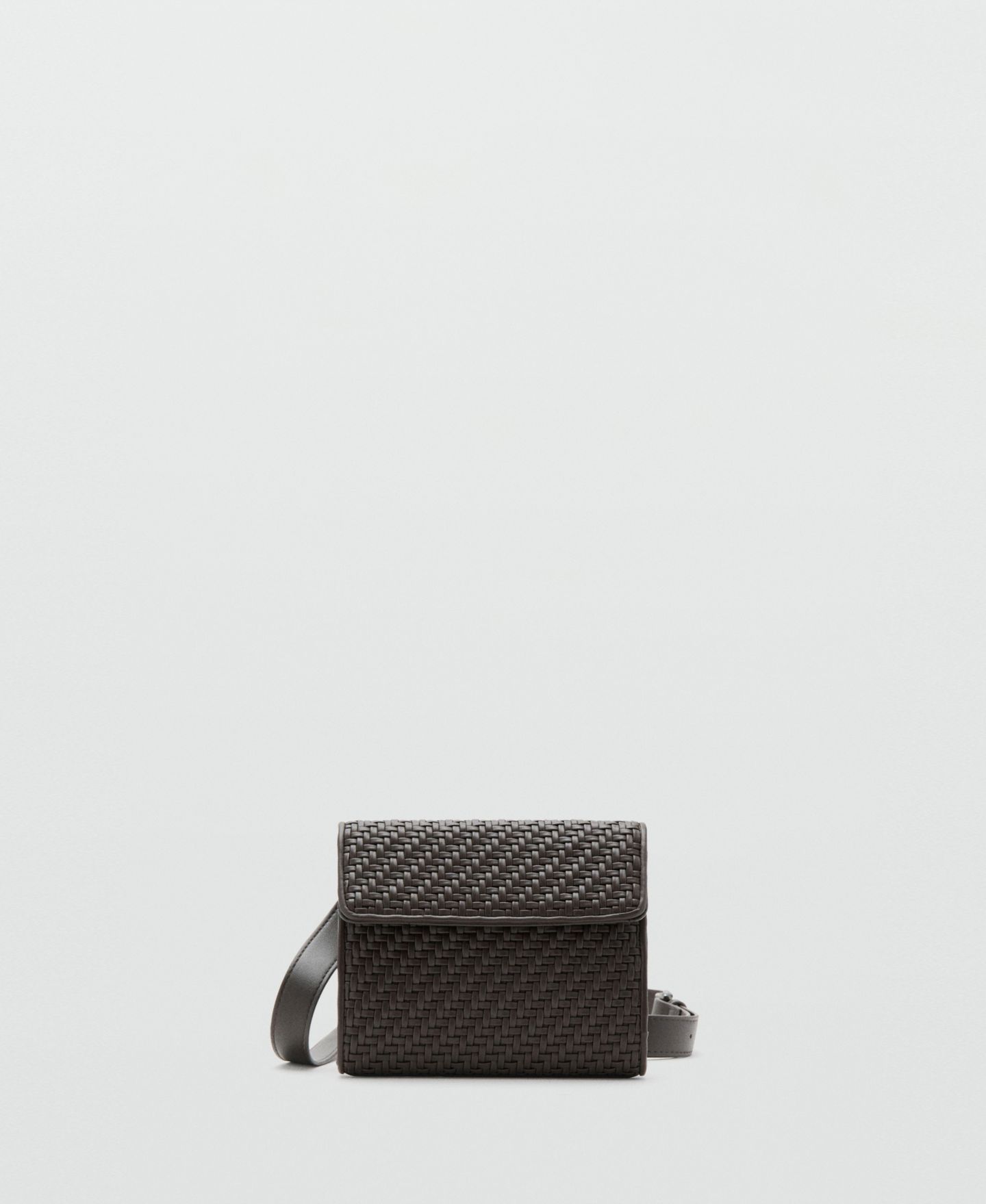 Мужская сумка MANGO Long Handle Braided, цвет: Коричневый — фото 1