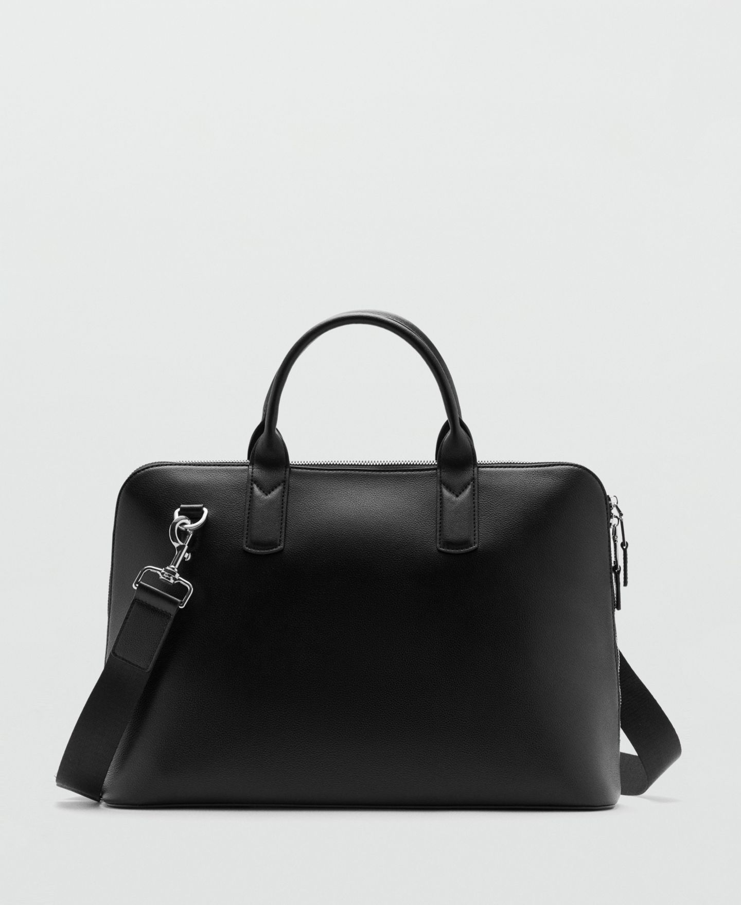 Мужская сумка MANGO Leather, цвет: Чёрный — фото 1