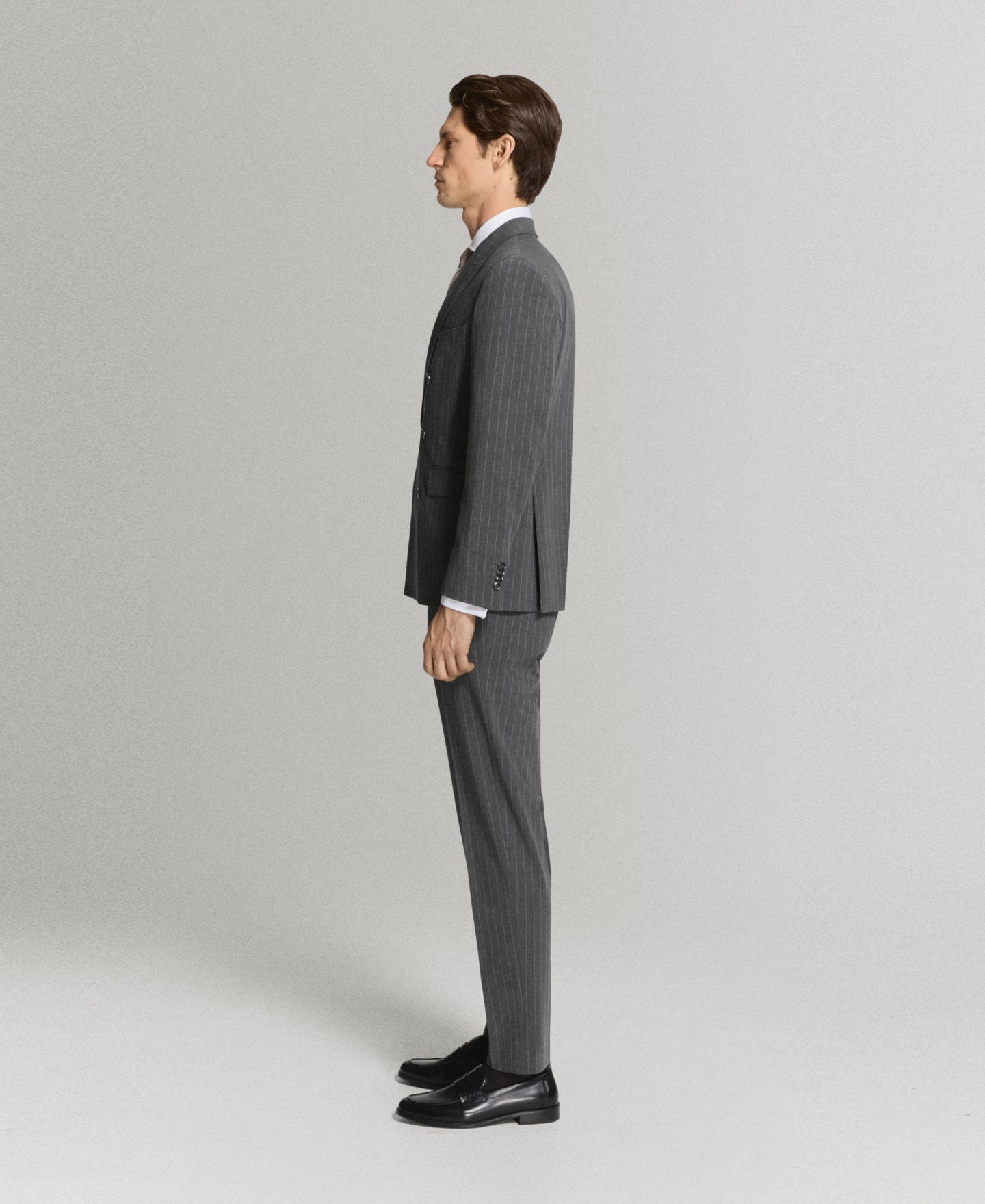 Мужские брюки MANGO Monaco Slim-Fit Suit, цвет: Серый — фото 4