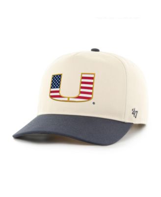Men's Natural/Navy Miami Hurricanes Americana Flag Hitch Adjustable Hat