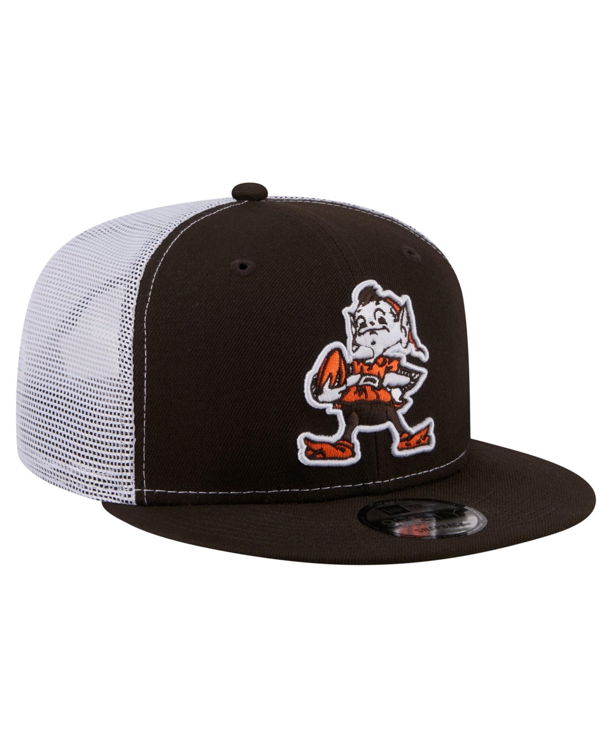 New Era Men's Brown Cleveland Browns Core Team 9FIFTY Trucker Snapback Hat