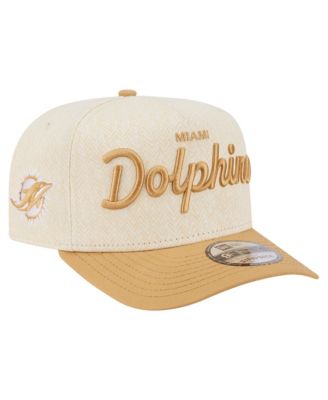 Men's Cream Miami Dolphins Herringbone 9FIFTY A-Frame Snapback Hat