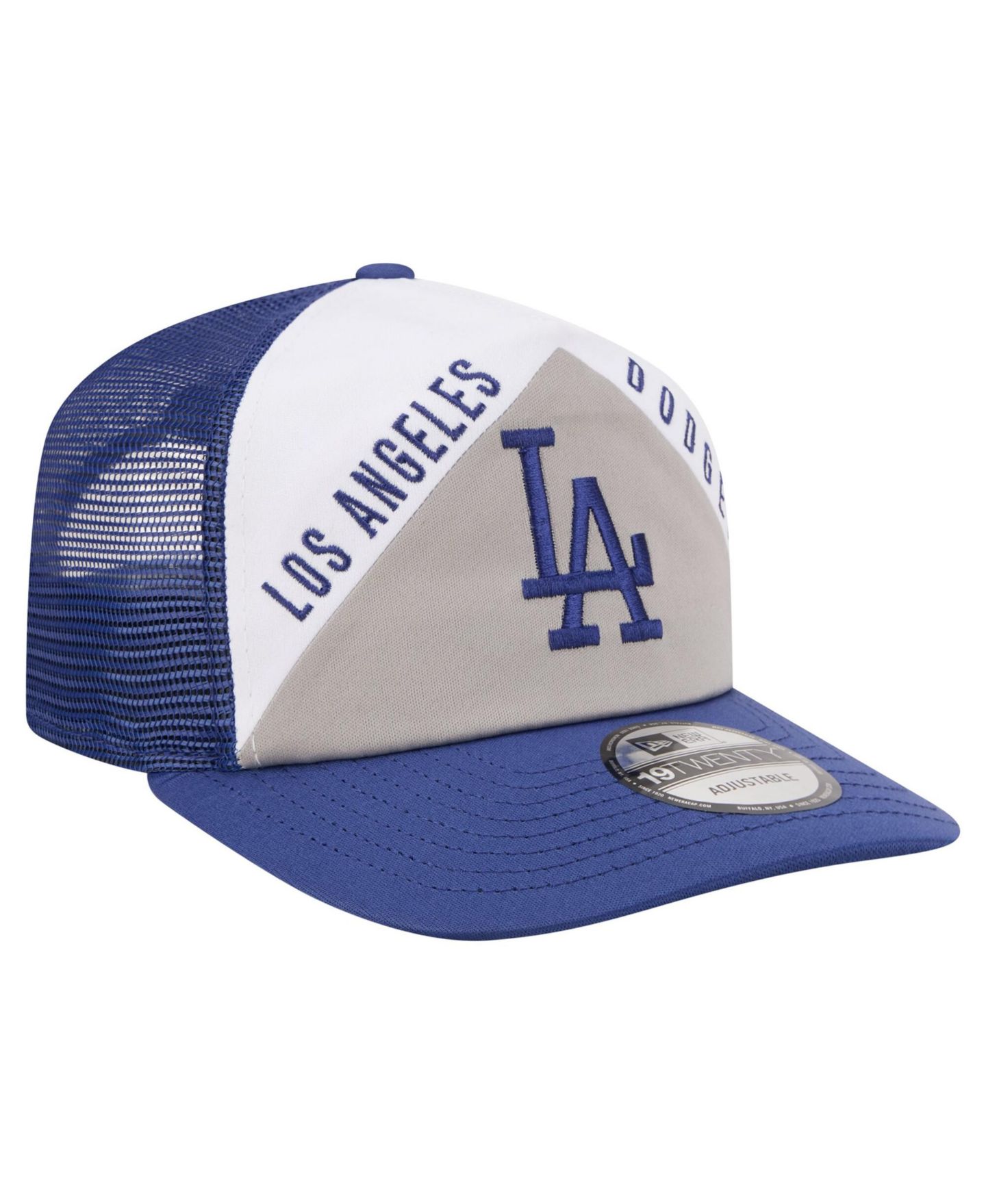 Мужская кепка New Era White/Royal Los Angeles Dodgers Retro Cut 19TWENTY Adjustable Trucker Hat — фото 4