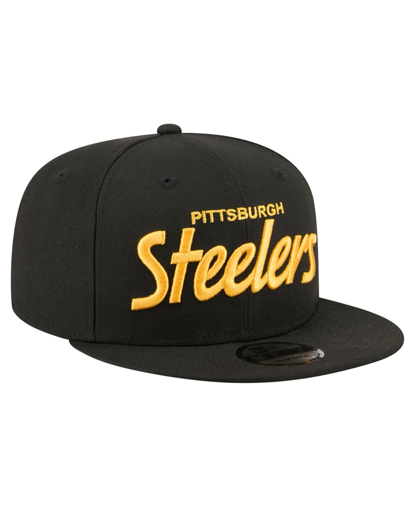 Мужская кепка New Era Black Pittsburgh Steelers Core Team Script 9FIFTY Snapback Hat — фото 4