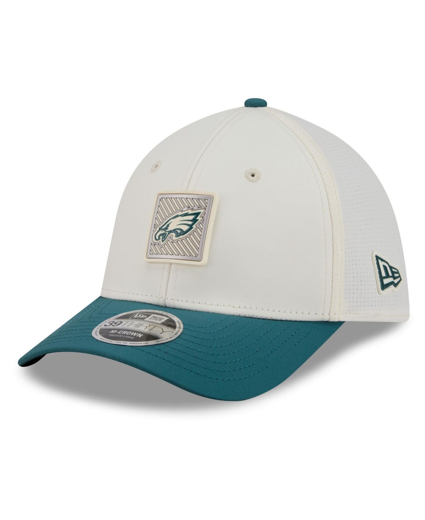 Мужская кепка New Era Cream/Midnight Green Philadelphia Eagles 2026 NFL Training Camp 39THIRTY Flex Hat — фото 3