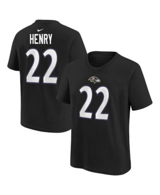 Big Boys and Girls Derrick Henry Black Baltimore Ravens Player Name & Number T-Shirt