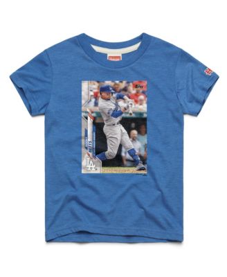 Big Boys and Girls Mookie Betts Royal Los Angeles Dodgers Topps Baseball Card Tri-Blend T-Shirt