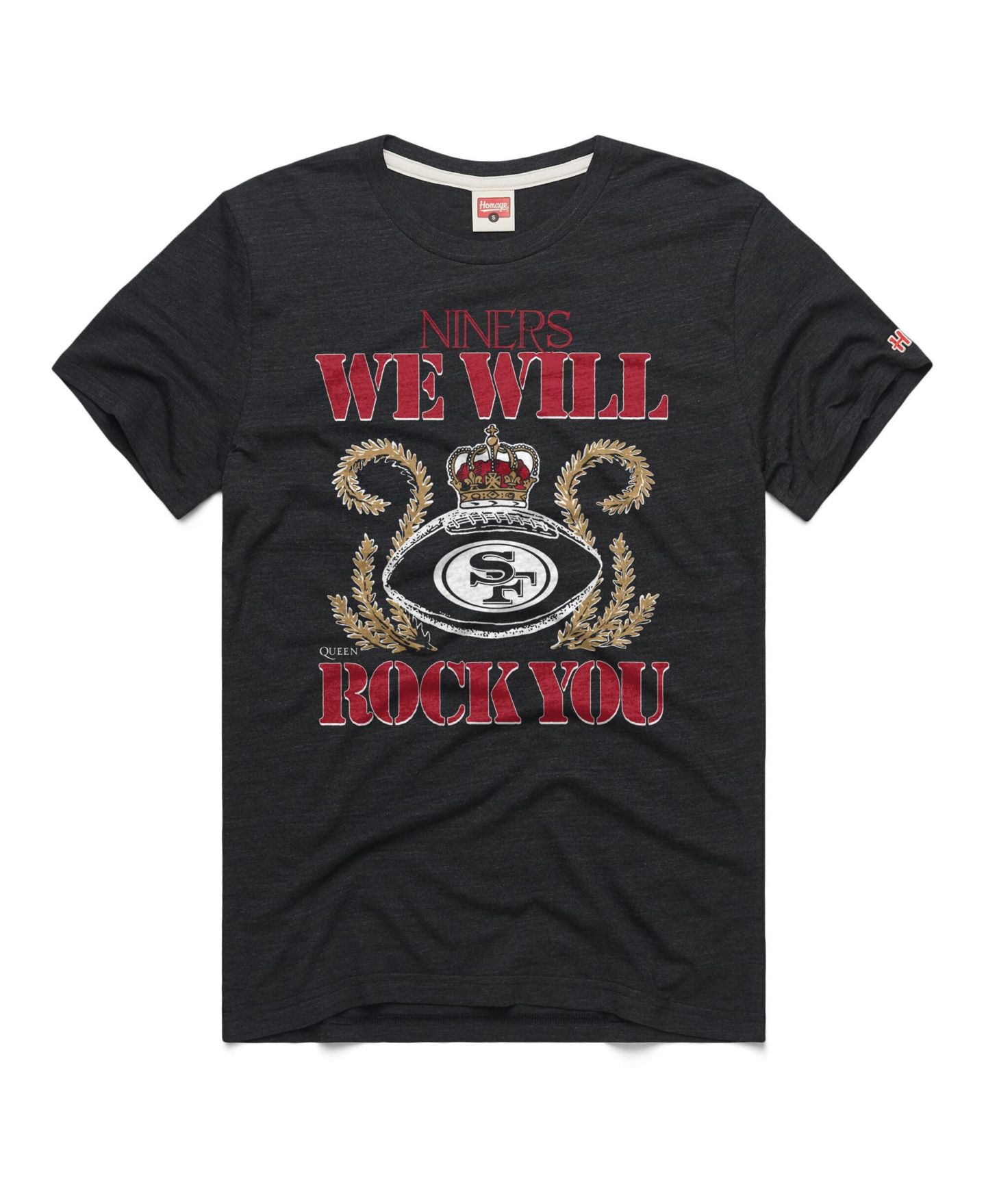 Футболка Homage Charcoal San Francisco 49ers 2026 NFL Schedule Queen Tri-Blend — фото 3