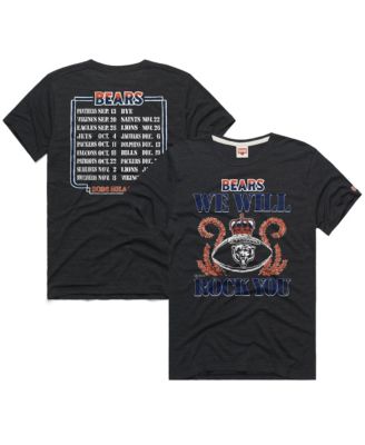 Men's and Women's Charcoal Chicago Bears 2026 NFL Schedule Queen Tri-Blend T-Shirt