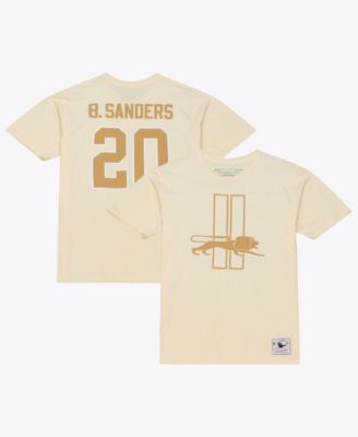 Men's Barry Sanders Cream Detroit Lions Sandman Name & Number T-Shirt