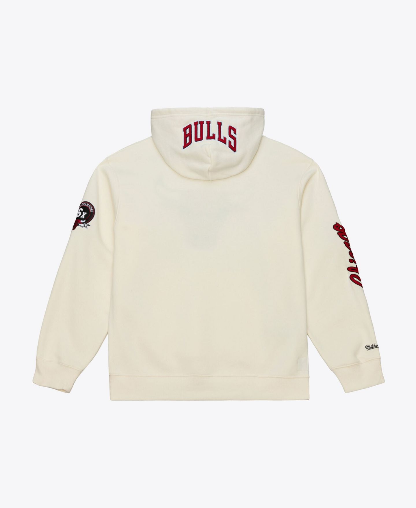Мужское худи Mitchell & Ness Cream Chicago Bulls Hardwood Classics Chainstitch Premium Fleece — фото 5