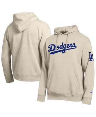 Men's Oatmeal Los Angeles Dodgers All Star Chenille Patch Hoodie