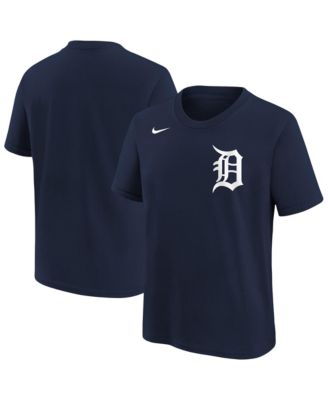 Big Boys and Girls Athletic Navy Detroit Tigers Wordmark T-Shirt