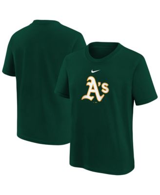 Big Boys and Girls Green Athletics Large Logo T-Shirt