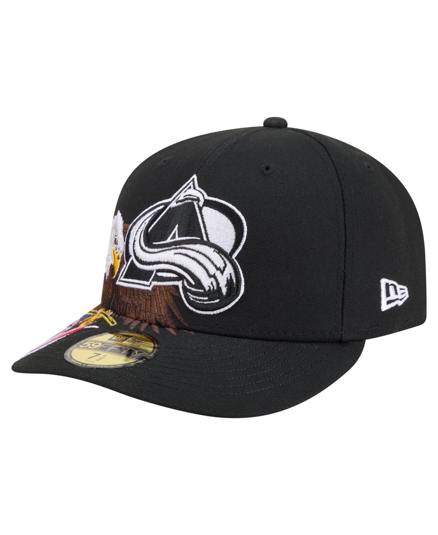 Мужская кепка New Era Black Colorado Avalanche Freedom Pre-Curved 59FIFTY Fitted Hat — фото 4