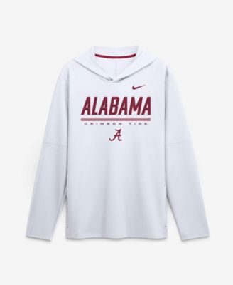 Men's White Alabama Crimson Tide 2026 Sideline Lightweight Long Sleeve Hooded Dri-FIT T-Shirt