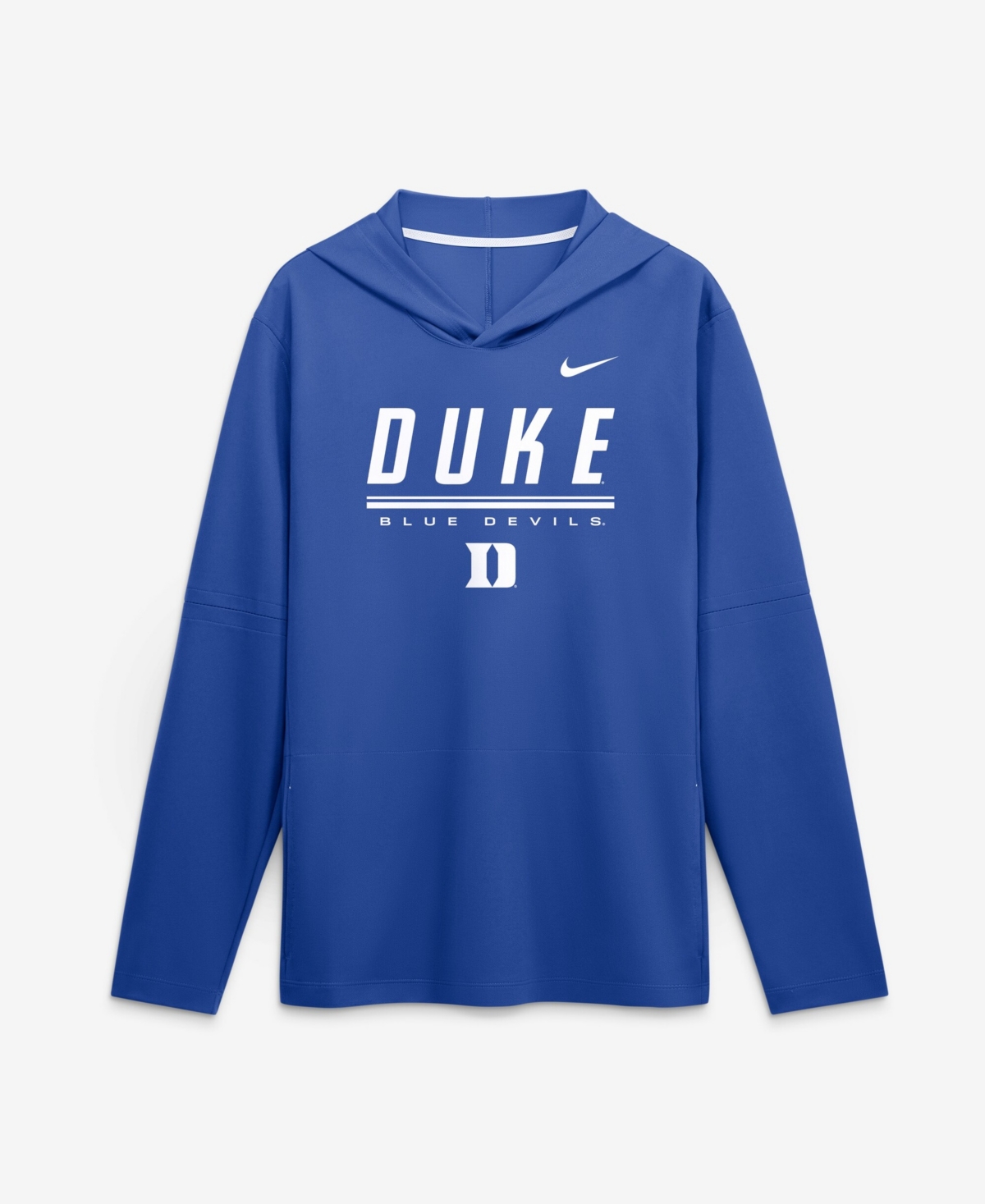 Nike Men's Royal Duke Blue Devils 2026 Sideline Lightweight Long Sleeve Hooded Dri-fit T-Shirt - Royal