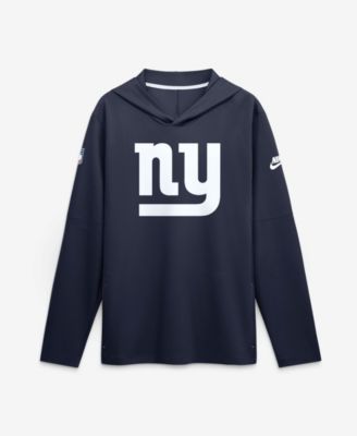 Men's Navy New York Giants Sideline Dri-FIT Long Sleeve Hooded T-Shirt