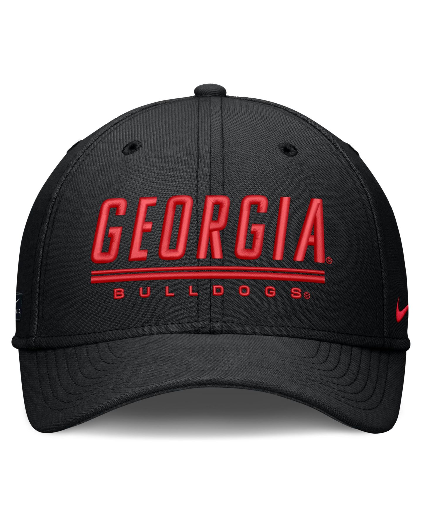 Мужской головной убор Nike Black Georgia Bulldogs Game Day Rise Swooshflex Hat — фото 4