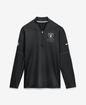 Men's Black Las Vegas Raiders Sideline Dri-FIT Half-Zip Pullover