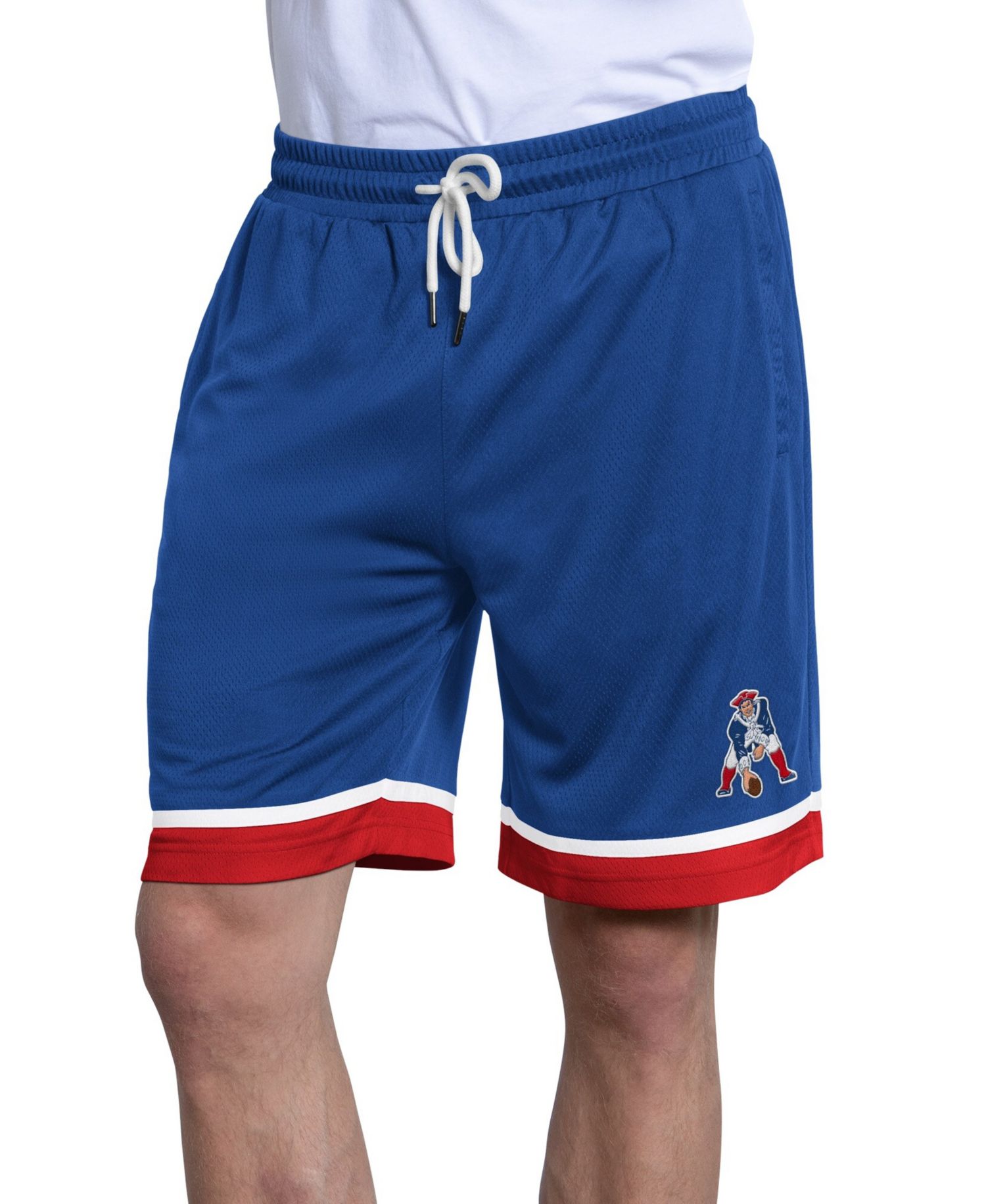 Men's Royal New England Patriots Throwback Power Play Mesh Shorts