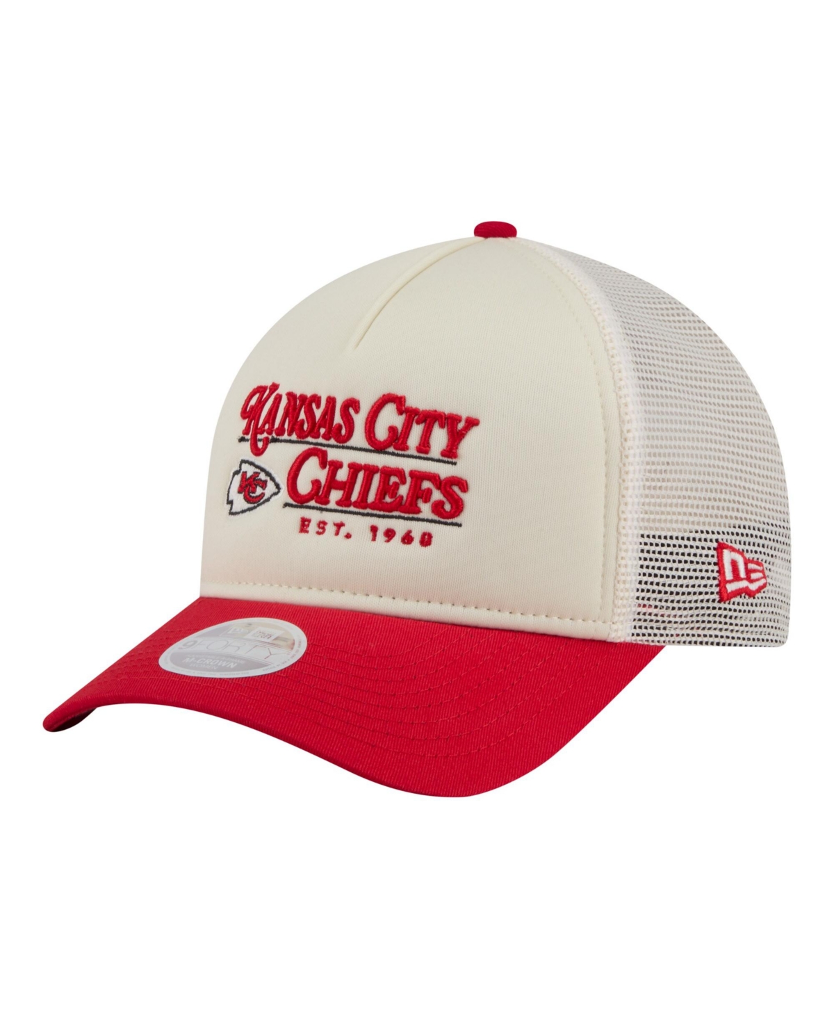 New Era Women's Cream/Red Kansas City Chiefs Retro A-Frame 9FORTY Adjustable Hat - Cream, Red