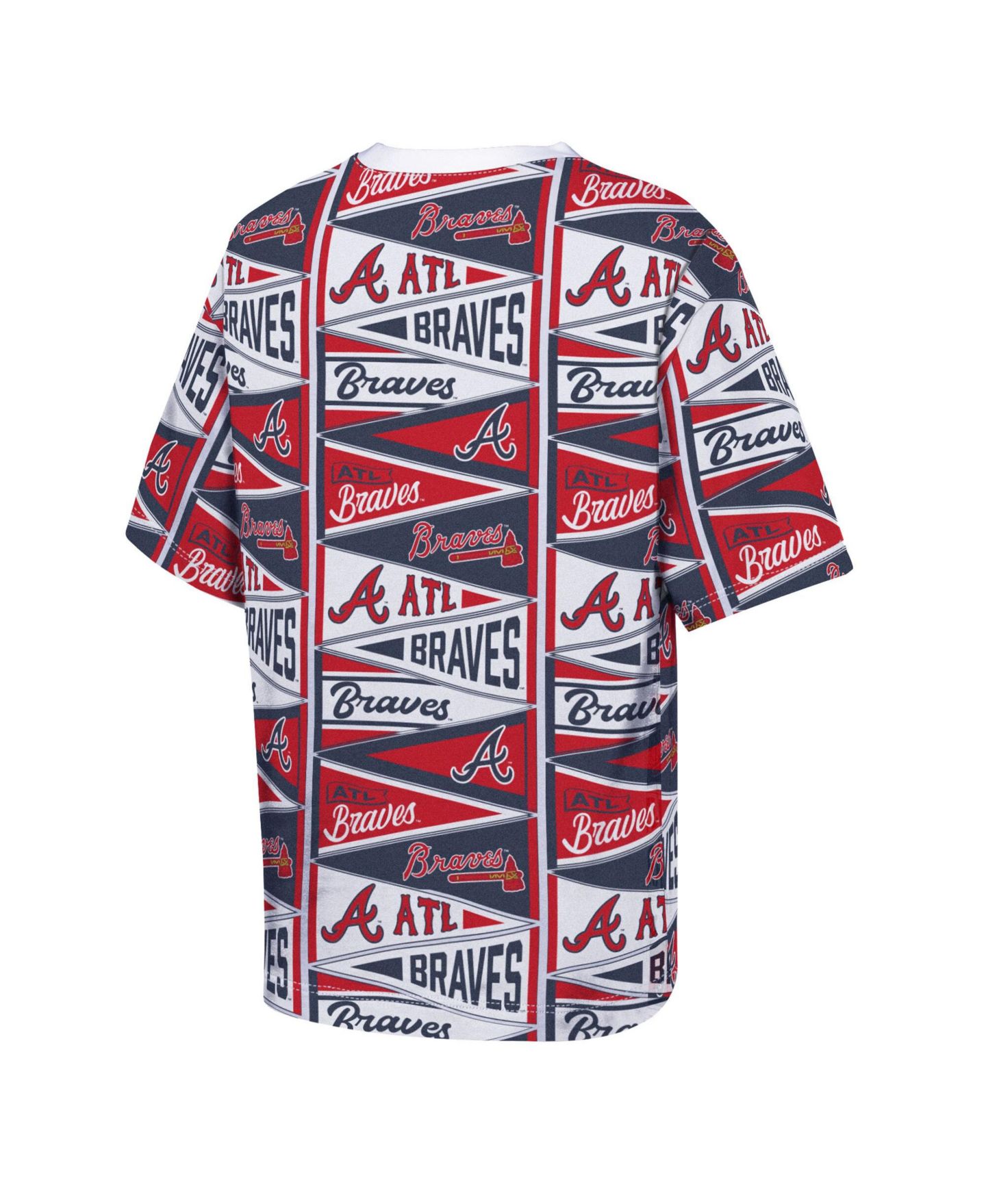 Детская футболка Outerstuff Red Atlanta Braves All-Over Pennant — фото 2