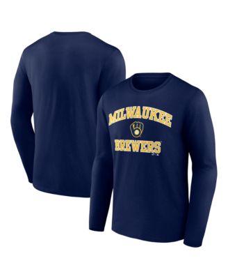 Men's Navy Milwaukee Brewers Heart Soul Long Sleeve T-Shirt