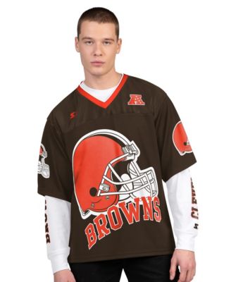Men's Brown/White Cleveland Browns Short Sleeve Long Sleeve T-Shirt