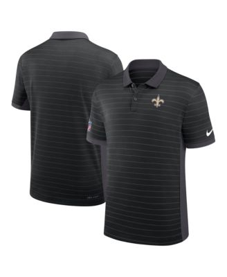 Men's Black New Orleans Saints Sideline Victory Stripe Dri-FIT Polo Shirt