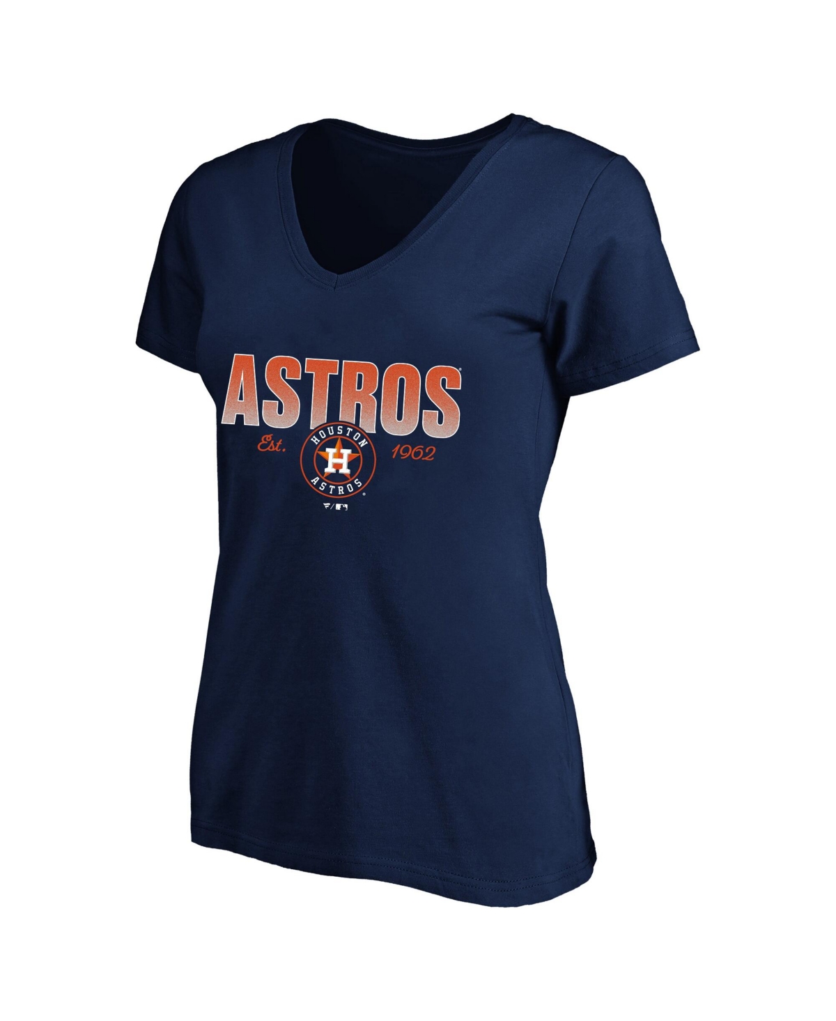 Fanatics Women's Navy Houston Astros Plus Wordmark V-Neck T-Shirt