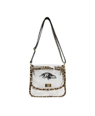 Baltimore Ravens Leopard Print Trim Clear Purse