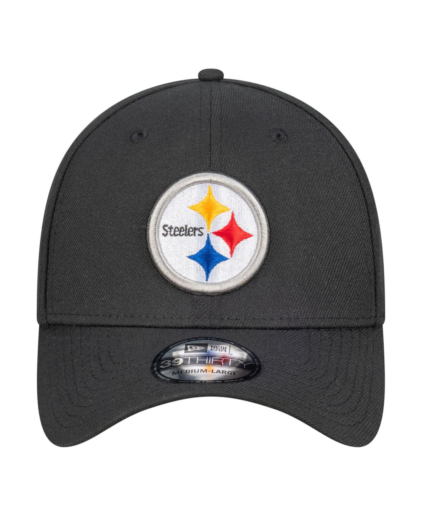Мужская кепка New Era Black Pittsburgh Steelers Core Team 39THIRTY Flex Hat — фото 4