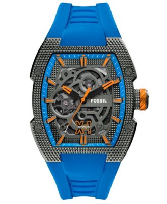 Men's Machine X1 Automatic Blue Silicone Watch 44mm