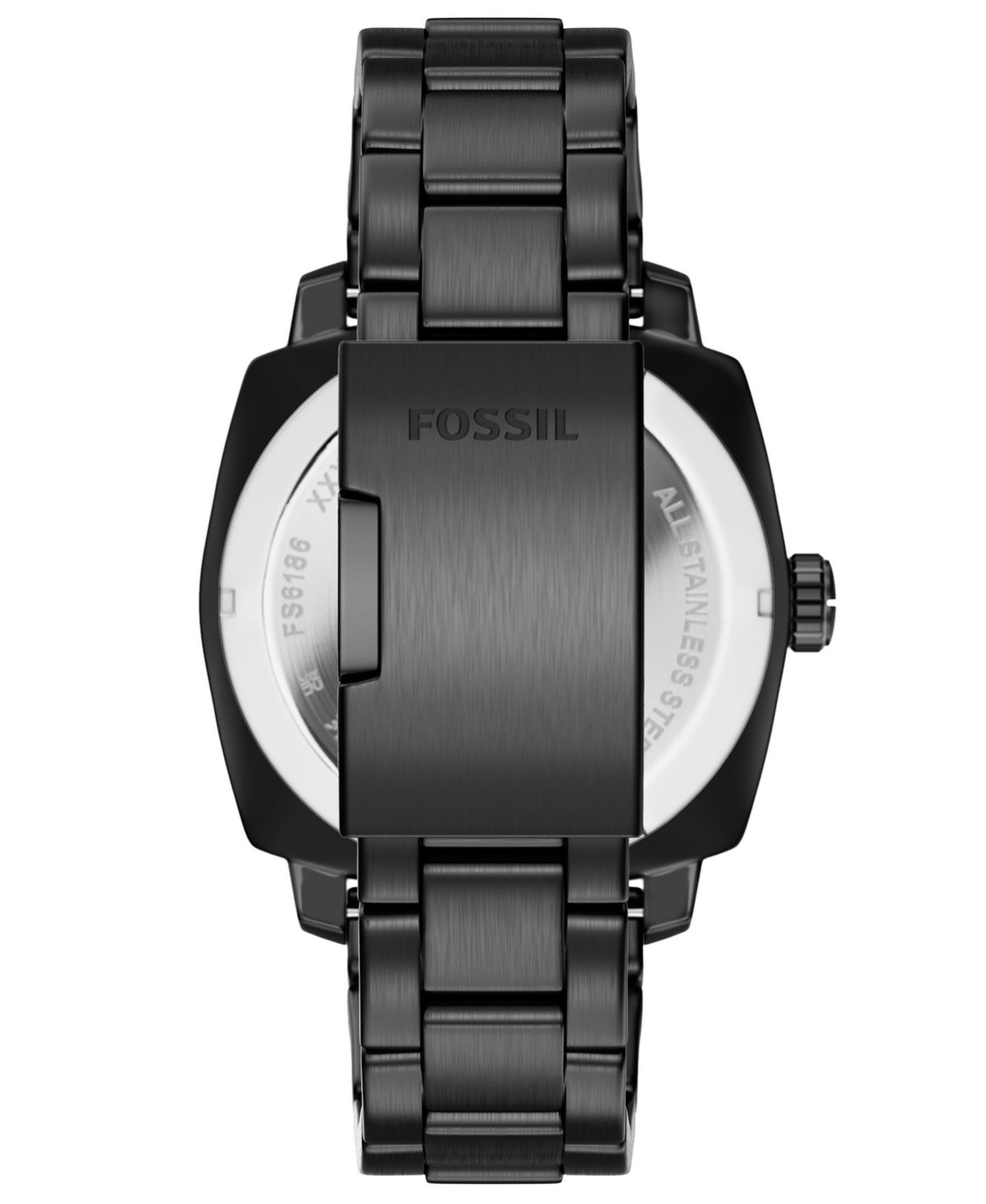 Мужские часы Fossil Machine Three-Hand Date Black Stainless Steel 41mm — фото 2