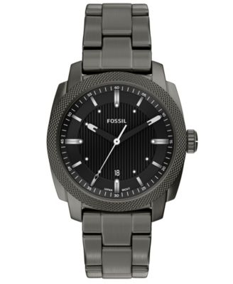Men's Machine Three-Hand Date Smoke Stainless Steel Watch 41mm