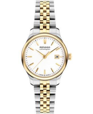 Women's Calendoplan Swiss Quartz Stainless Steel Ionic Plated Light Gold Steel Watch 27mm