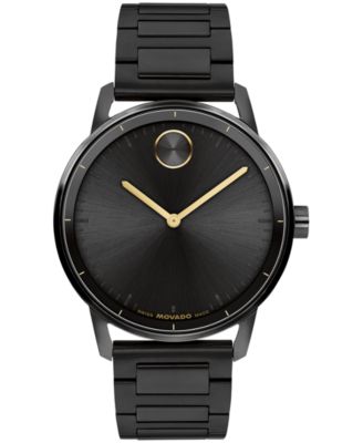 Men's Bold Echo Swiss Quartz Ionic Plated Black Stainless Steel Watch 40mm