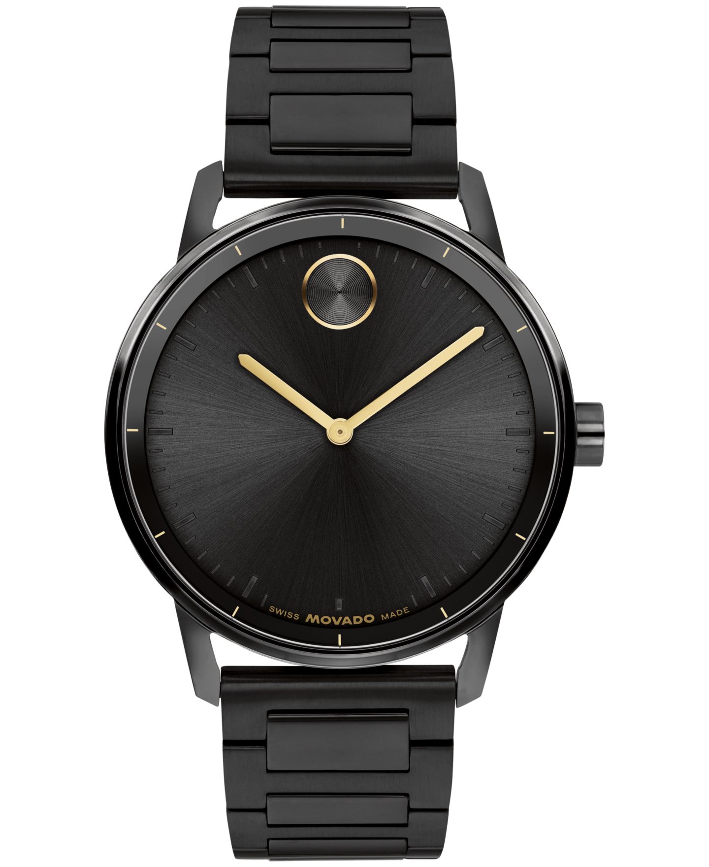 Мужские часы Movado Bold Echo Swiss Quartz Ionic Plated Black Stainless Steel Watch 40mm — фото 1
