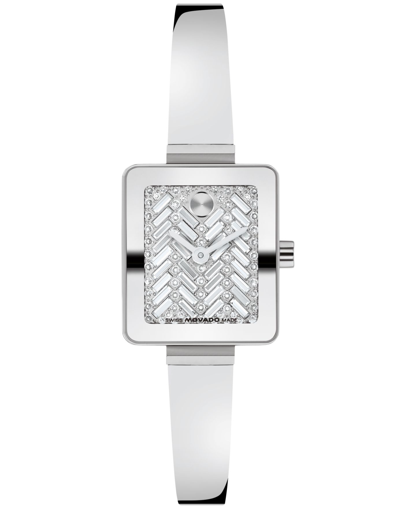 Женские часы Movado Bold Tank Mini Bangle Swiss Quartz Stainless Steel Watch 20mm x 23mm — фото 1