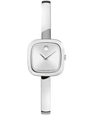 Women's Museum Bangle Cushion Swiss Quartz Stainless Steel Watch 22mm