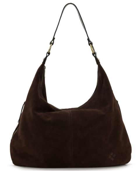 Женская сумка Patricia Nash Esther Large Suede Hobo Handbag, цвет: Шоколадный