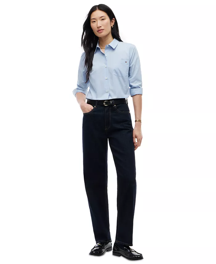 Women's Classic Poplin Roll-Tab Long-Sleeve Shirt - thumbnail 2