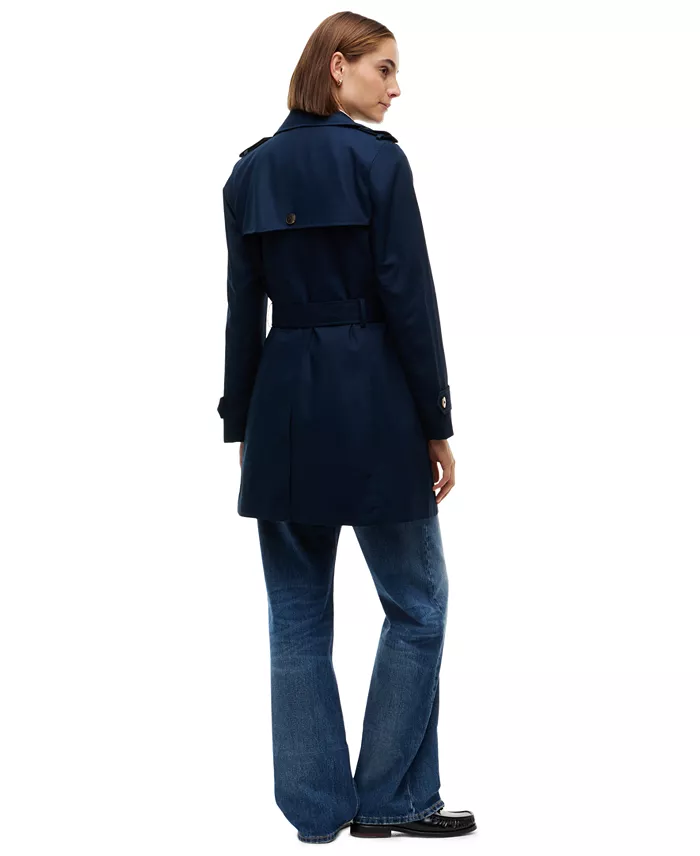 Women's Double-Breasted Belted Trench Coat - thumbnail 8