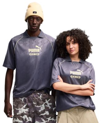 Men's King Football Boot Ribbed Collar Graphic Jersey T-Shirt