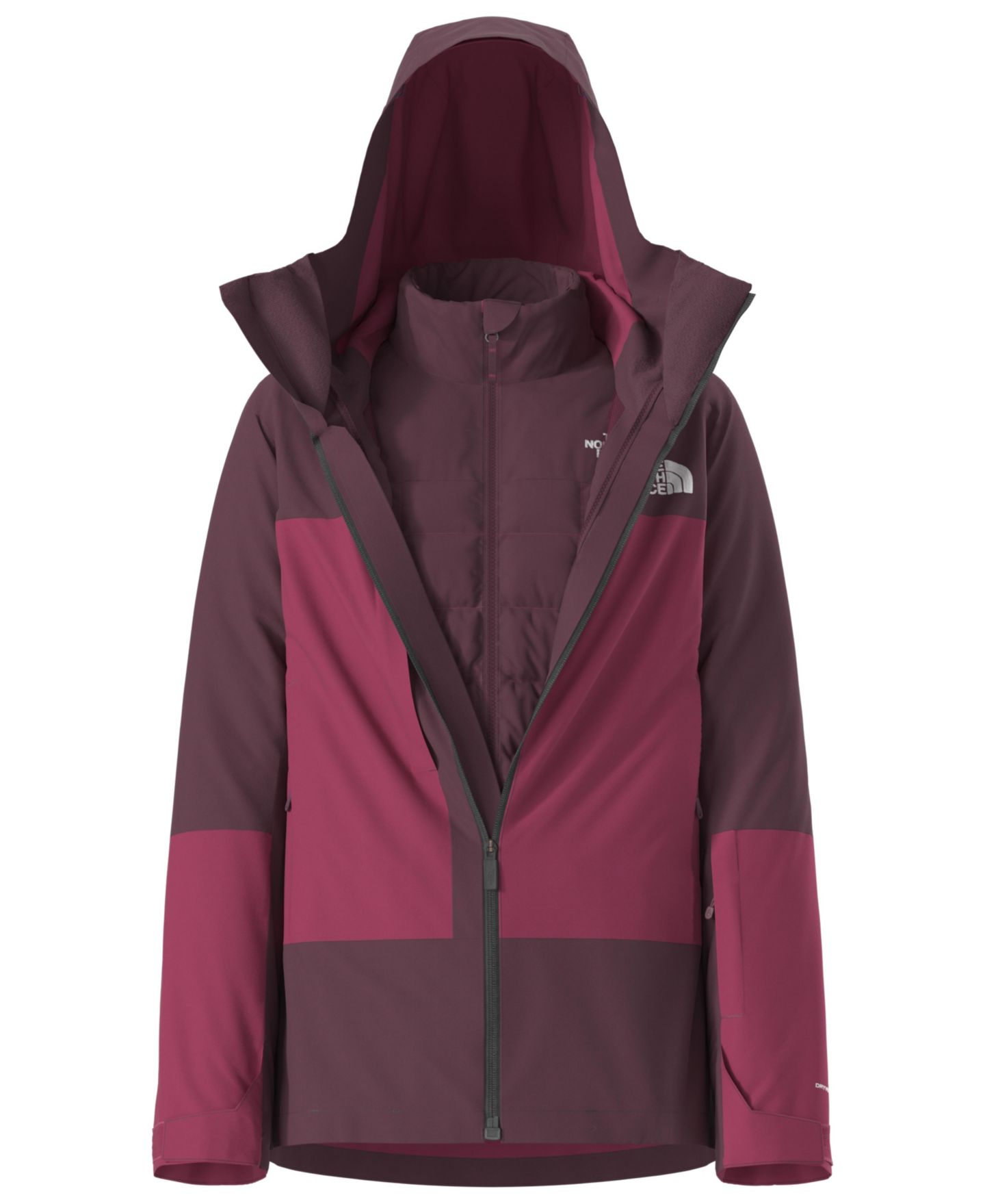 Женская куртка The North Face Thermo-Ball Snow Hooded, цвет: Бордовый — фото 4